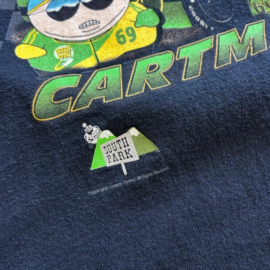 VINTAGE 90s | South Park Cartman 69 Cheesy Poofs Racing Team T-Shirt sz L