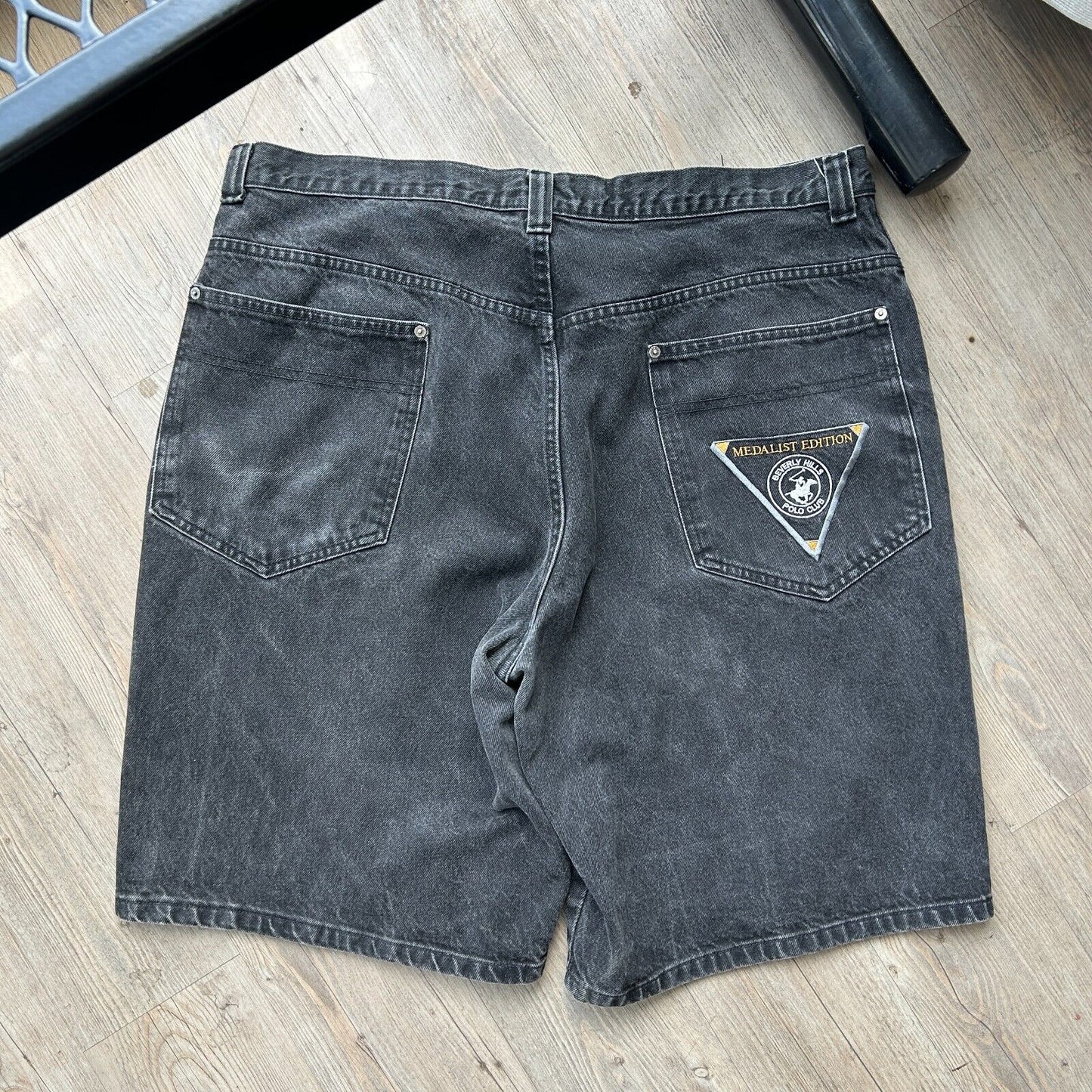 VINTAGE 90s | Bev Hills Polo Club Black Jean Baggy Shorts sz W42