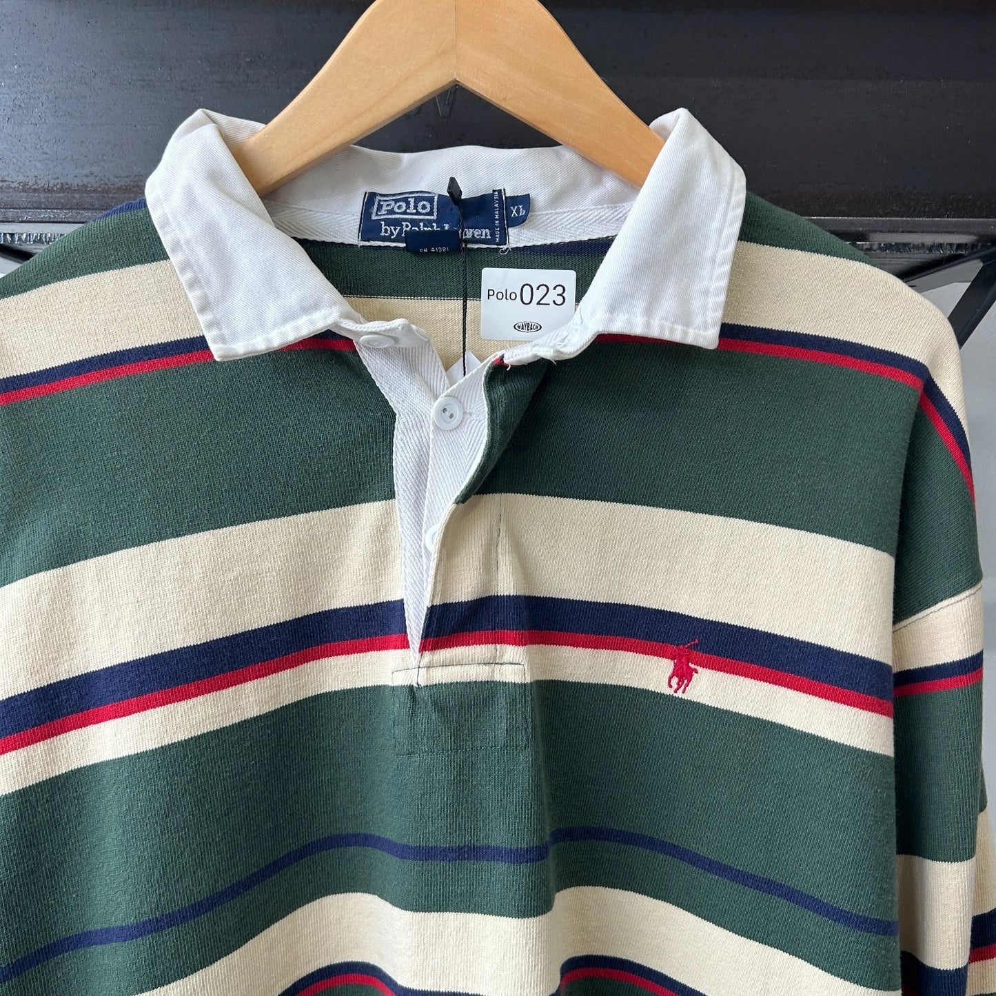 VINTAGE | Polo by Ralph Lauren Striped Sm Pony Rugby Shirt sz XL