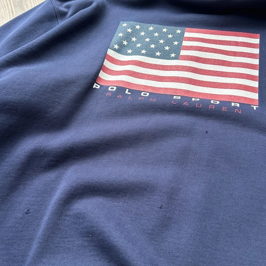 VINTAGE | Polo Sport Ralph Lauren USA Flag Crewneck Sweater sz L/XL