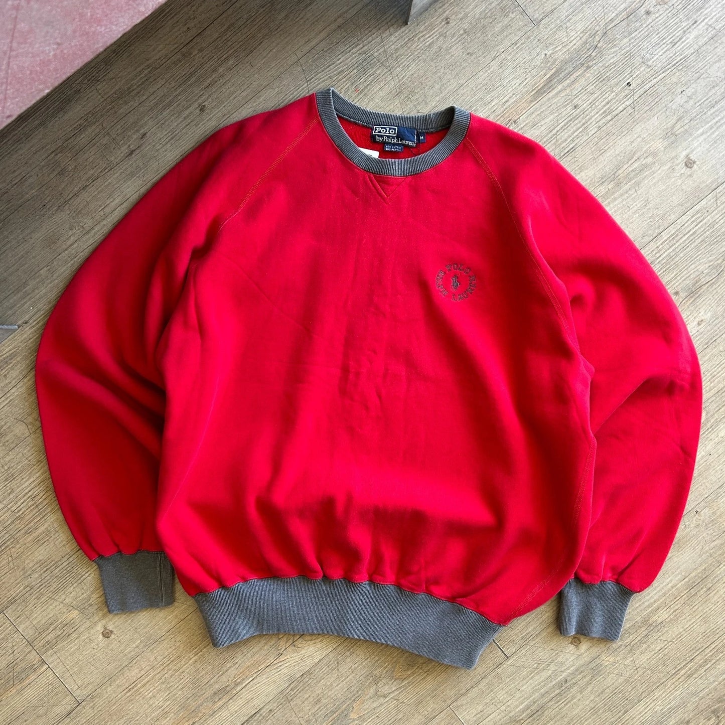 VINTAGE 90s | POLO By Ralph Lauren Ball Pony Ringer Crewneck Sweater sz M