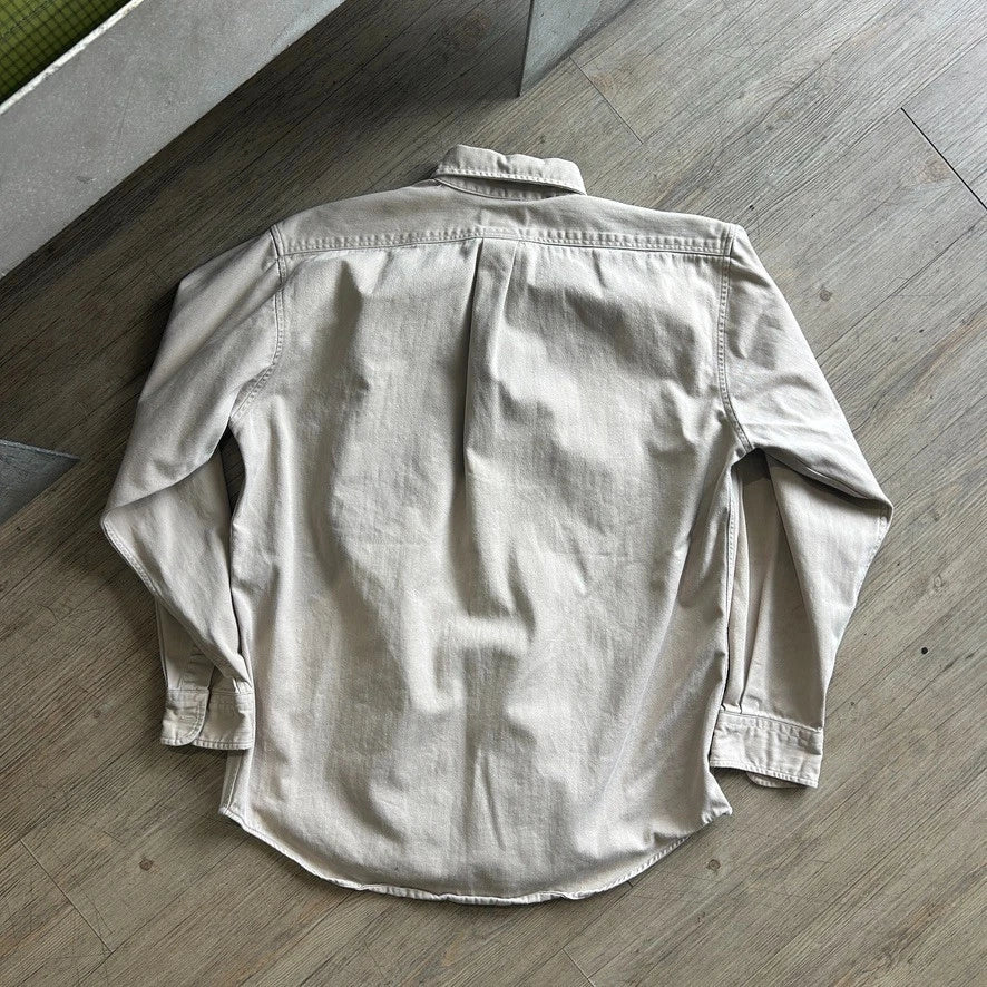 1990s J.CREW | Vintage Tan USA Made Button Down Shirt sz L