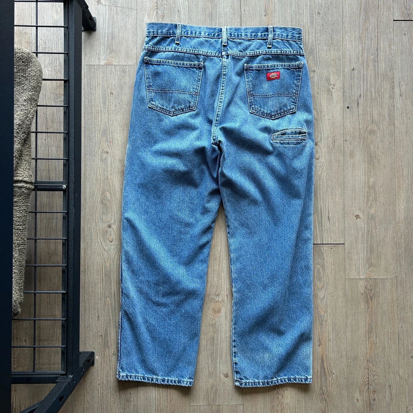VINTAGE | Dickies Faded Blue Baggy Double Knee Jeans Pants sz W35 L30