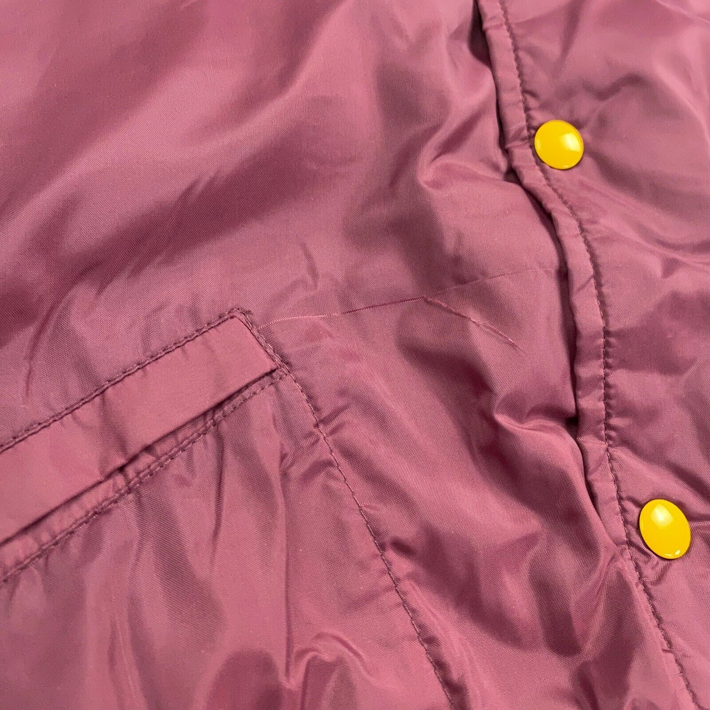 VINTAGE 80s Windless Maroon Varsity Button Snap Jacket sz Large Adult