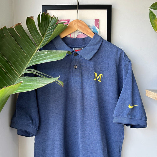VINTAGE 90s | Michigan Team Nike Polo Shirt sz L