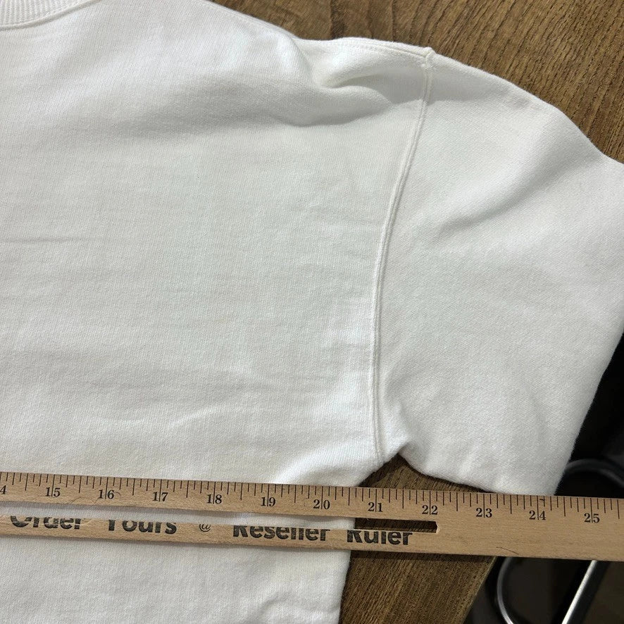 ISSEY MIYAKE | 1990s Spell Out Logo Vintage White Crewneck Sweater sz M