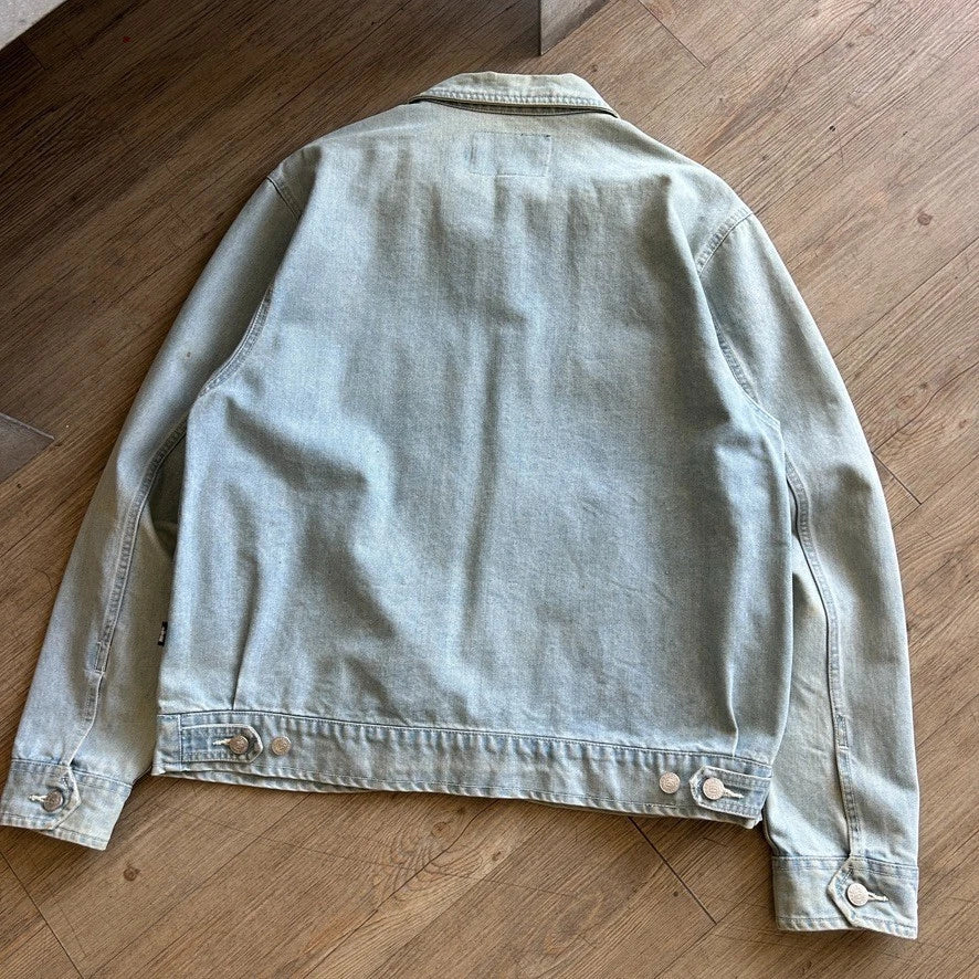 STUSSY | Light Wash Denim Full Zip Harrington Jacket sz M
