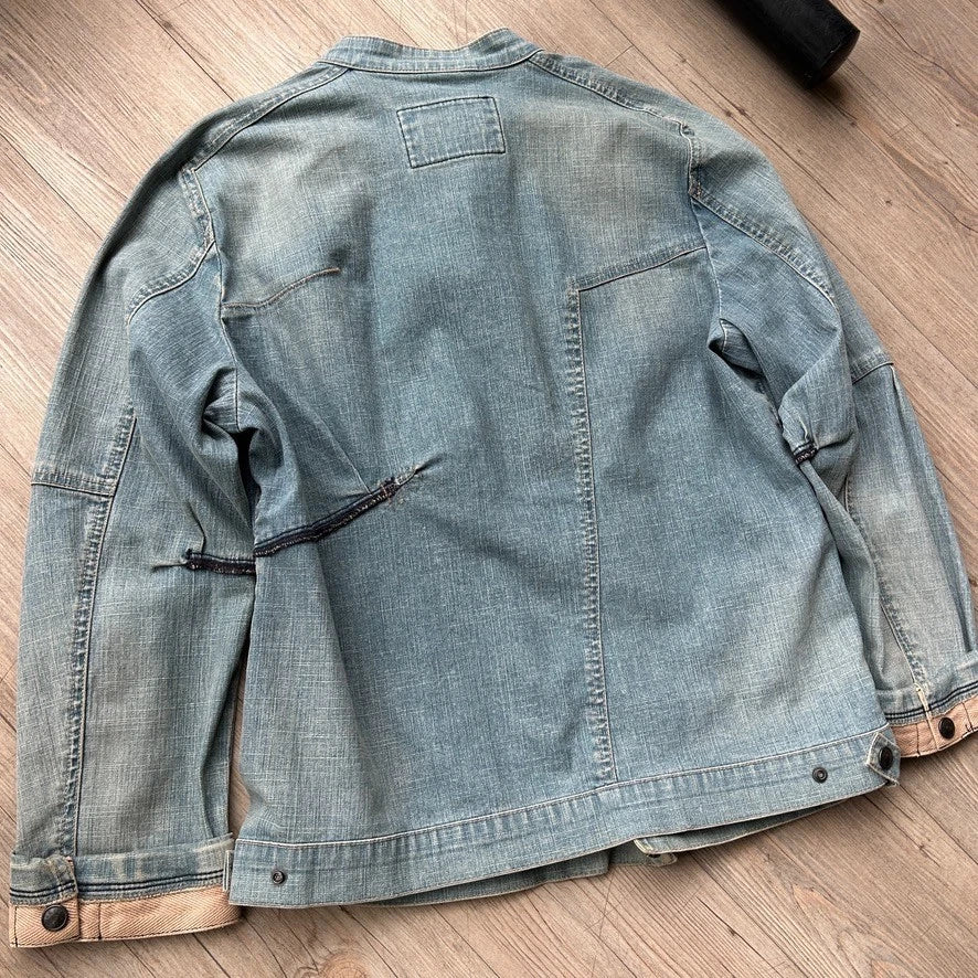 VINTAGE | Marithe Francois Girbaud Denim Cafe Racer Jacket sz M