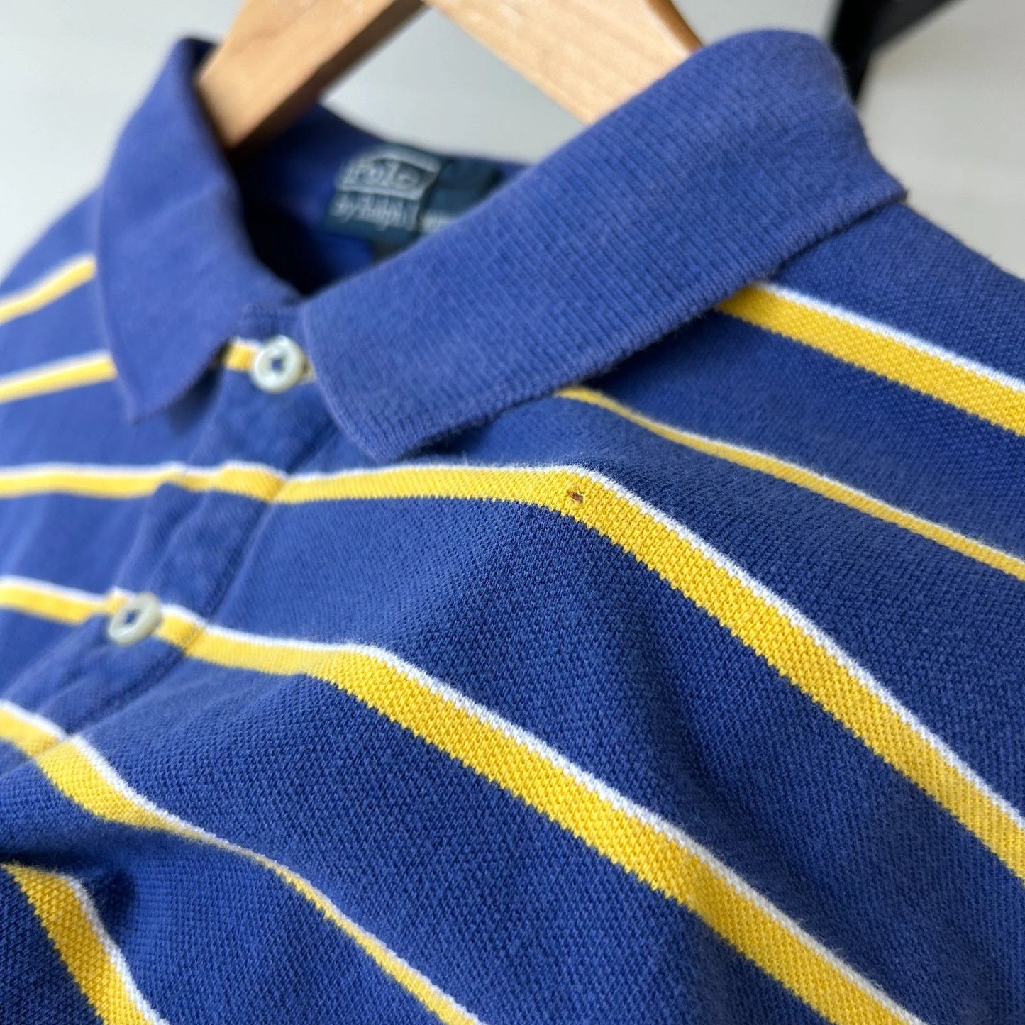 VINTAGE Y2k | Ralph Lauren Sm Pony Electric Blue Striped Polo Shirt sz L/XL