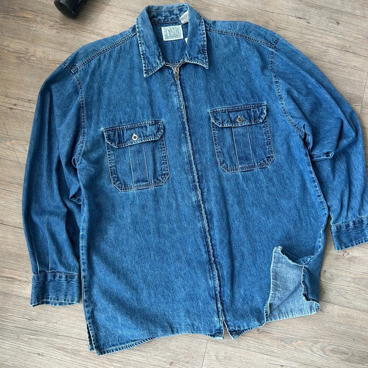 VINTAGE | Canon River Blues Denim Full Zip Shirt sz L