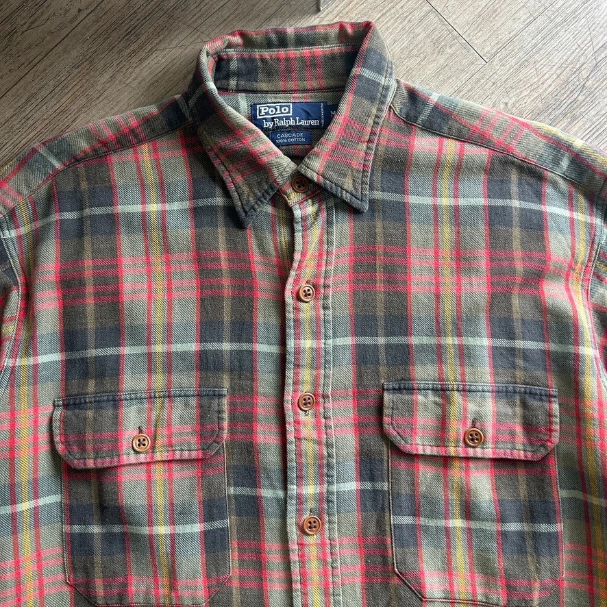 1990s POLO by Ralph Lauren | Vintage Cascade Flannel Button Down Shirt sz L/XL