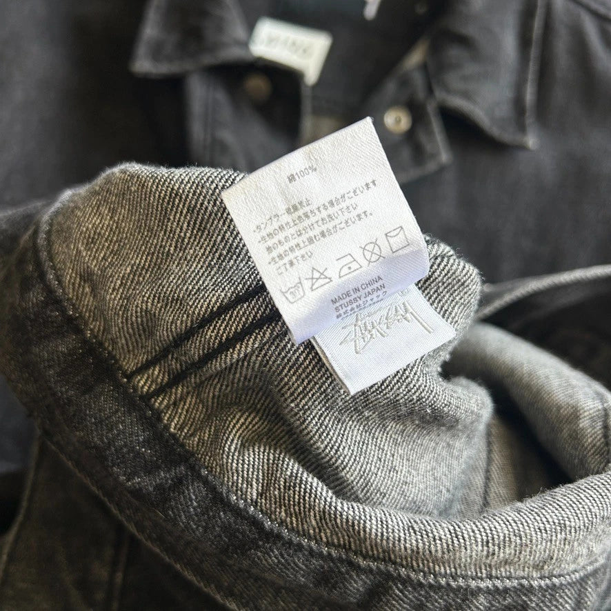 VINTAGE | Stussy Black Denim Workwear Chore Jacket sz M/L