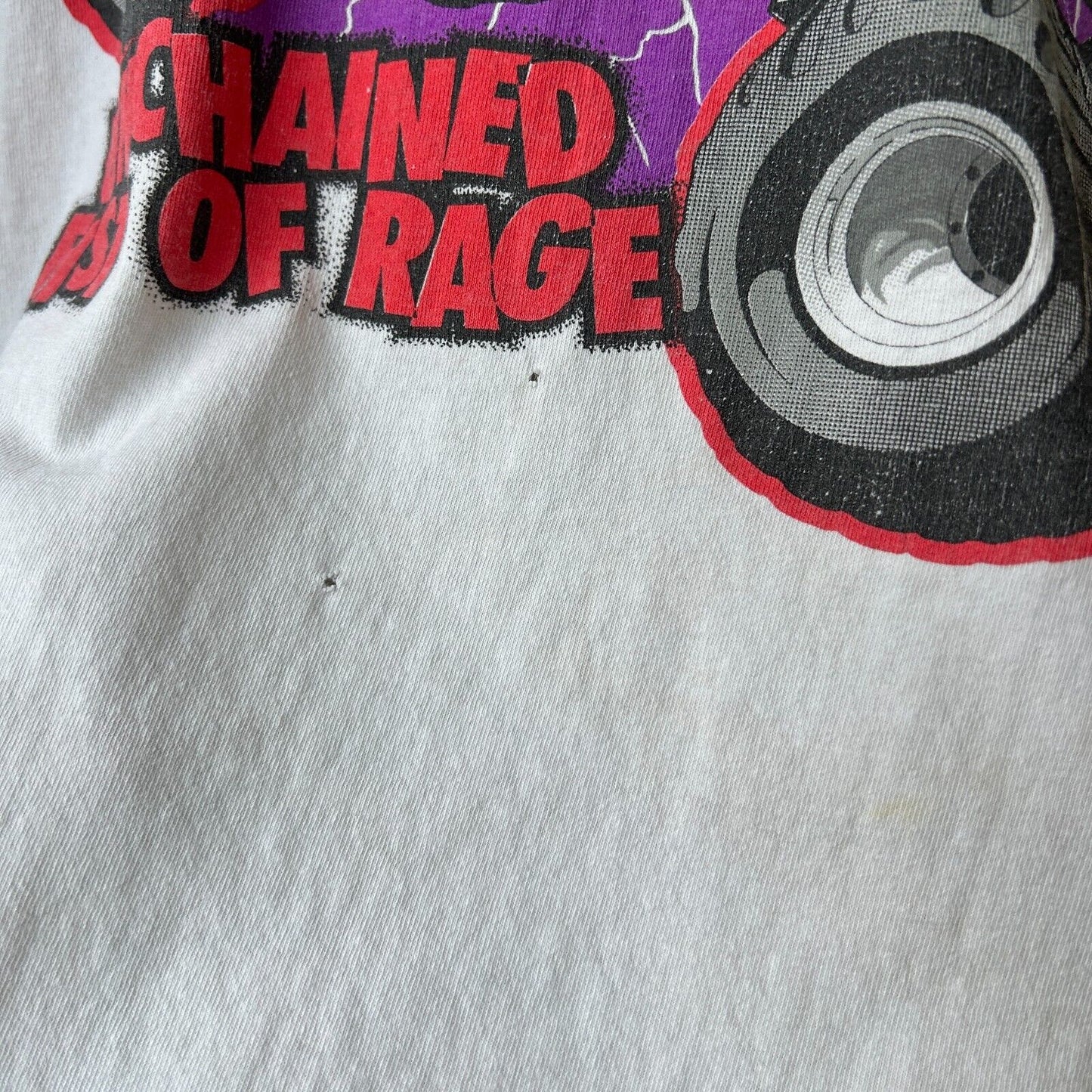 VINTAGE 90s | Unchained Fist Of Rage Monster Truck Racing T-Shirt sz XL