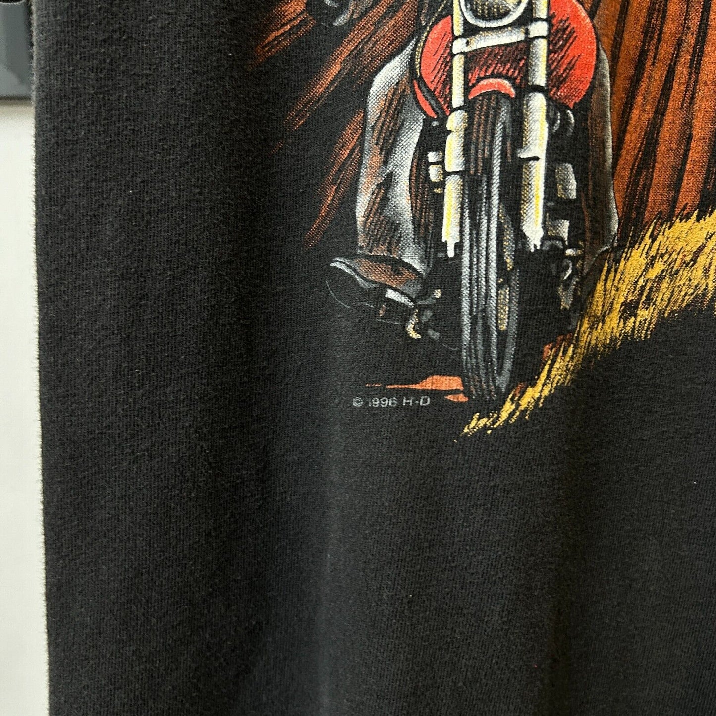 VINTAGE 90s | Harley Davidson Lone Survivor NY Biker T-Shirt sz M Adult