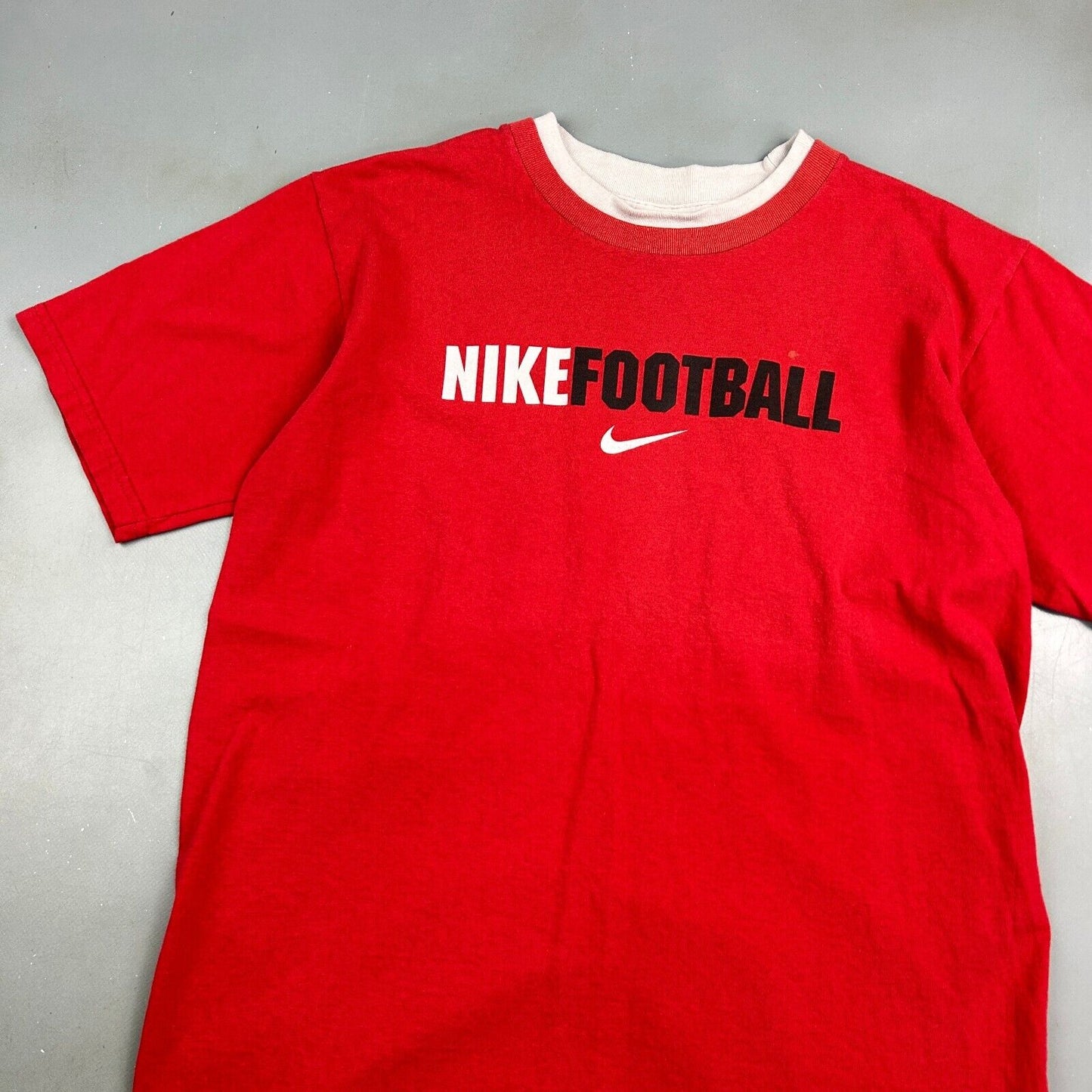 VINTAGE | NIKE Football Mid Swoosh Red T-Shirt sz XS-S Men Adult