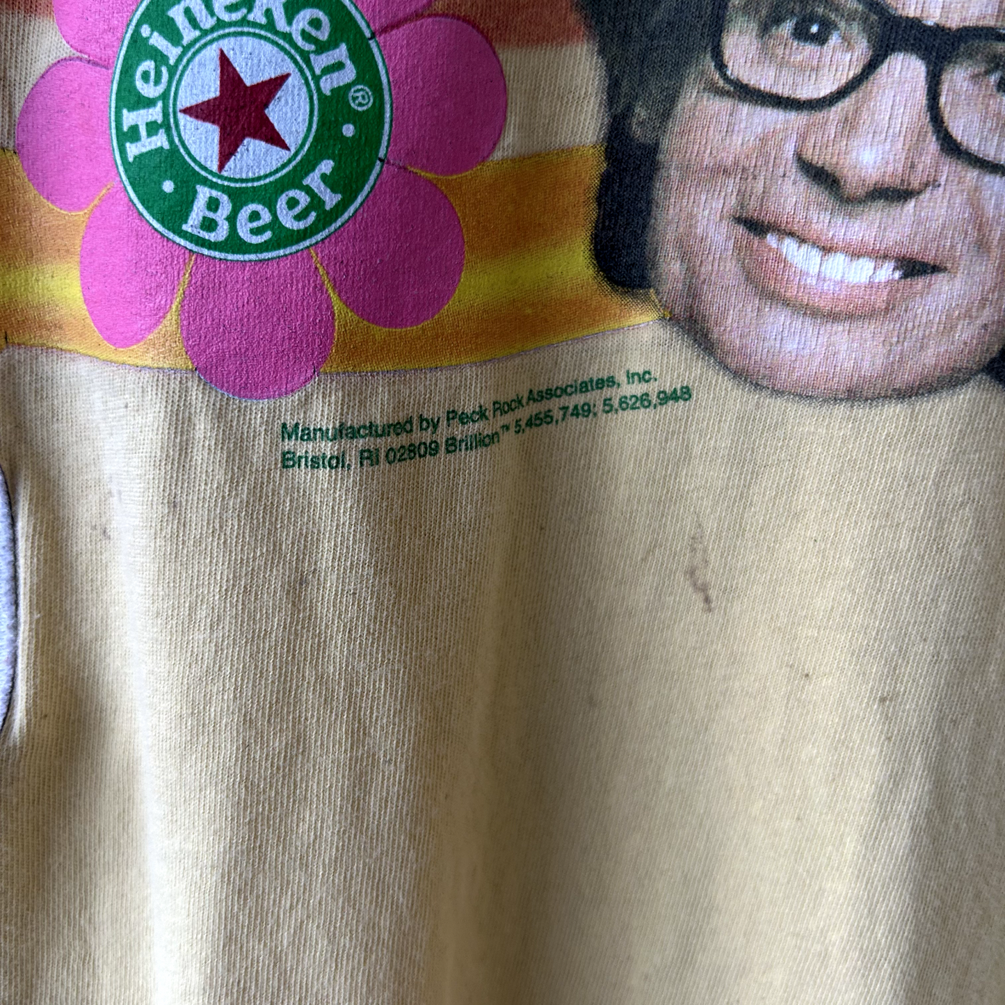 VINTAGE | Austin Powers Heineken Beer Graphic T-Shirt XL Adult Yellow