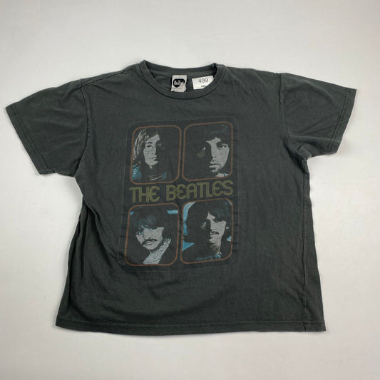 VINTAGE The Beatles Faded Black Band T-Shirt sz Medium Men