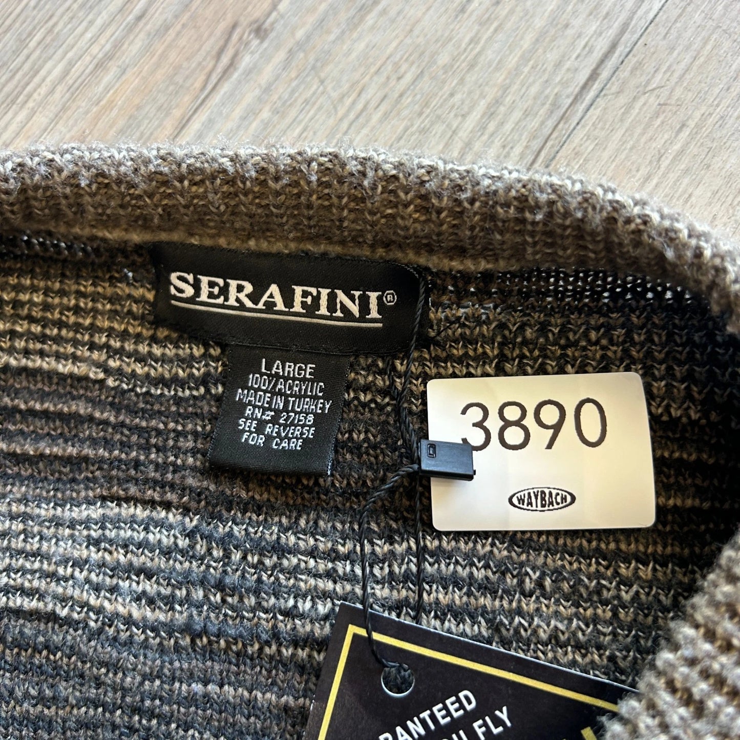 VINTAGE 90s | Serafini Earth Tone 3D Check Pattern Knit Sweater sz L