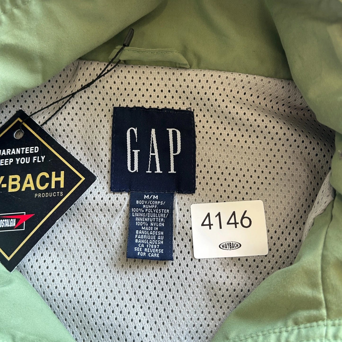 VINTAGE Y2k | GAP Green Technical 1/4 Zip Anorak Hooded Jacket sz M/L