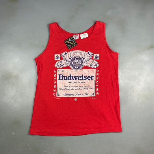 VINTAGE 1991 Budweiser King Of Beers Sleeveless Tank T-Shirt sz Medium Men Adult