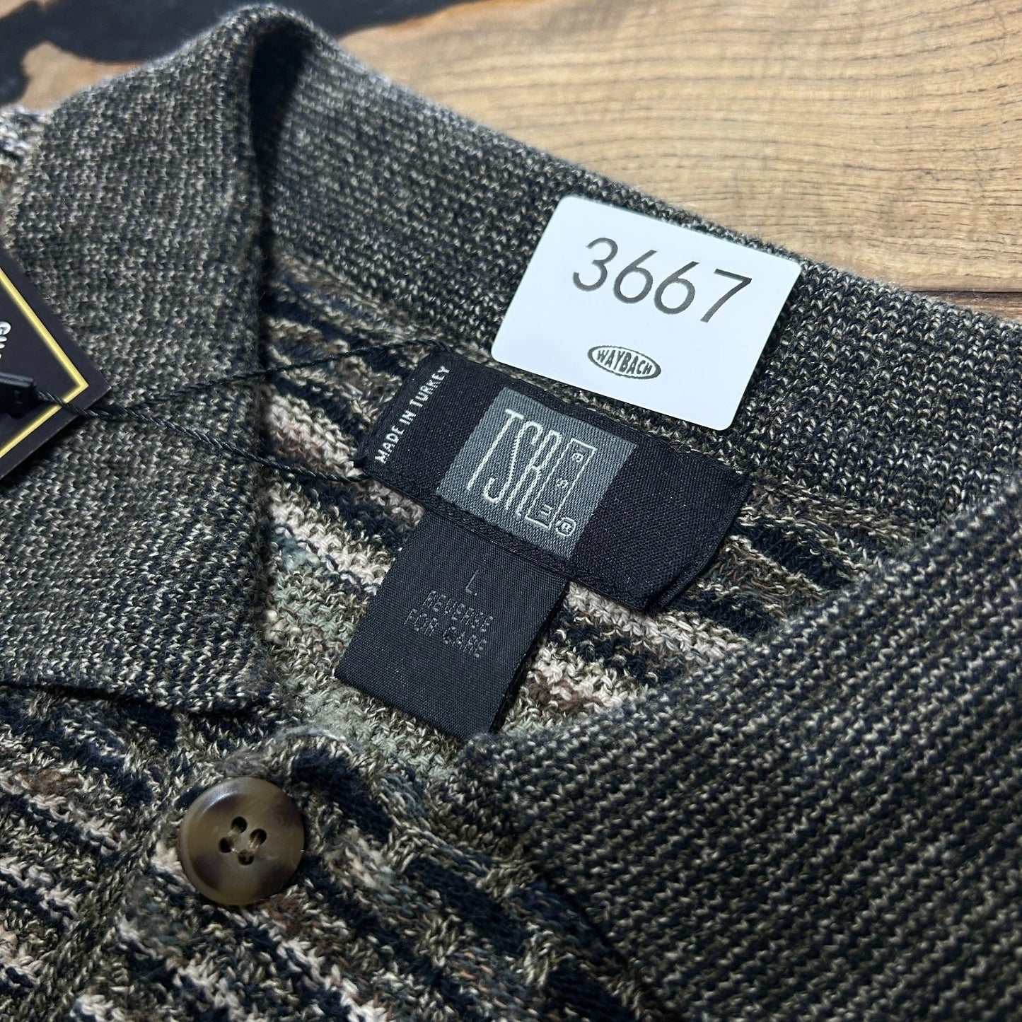 VINTAGE | 3D Textured Earthtone Collared Knit Sweater sz L