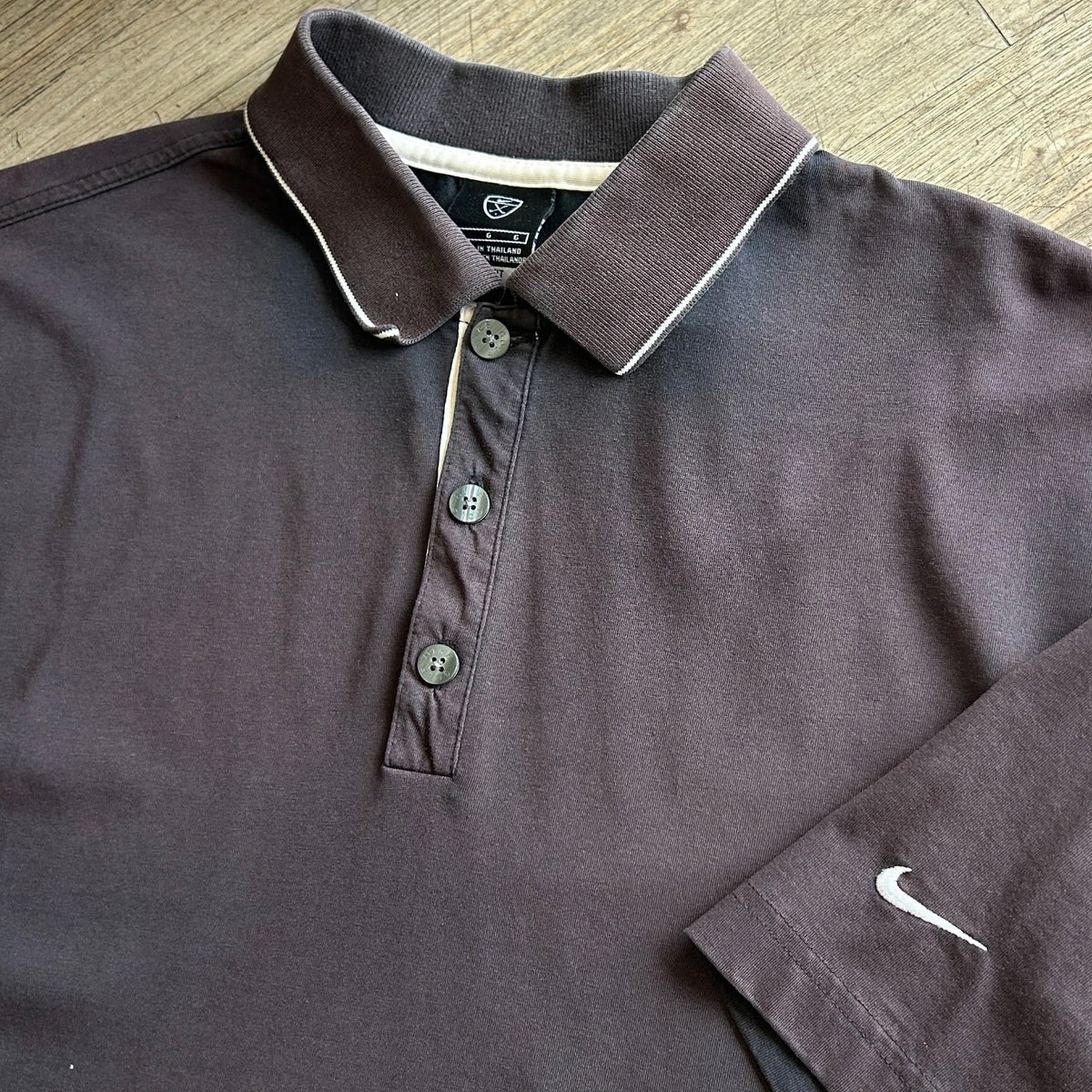 1990s - Y2k | NIKE Golf Sun Faded Black Dri-Fit Polo Shirt sz L/XL