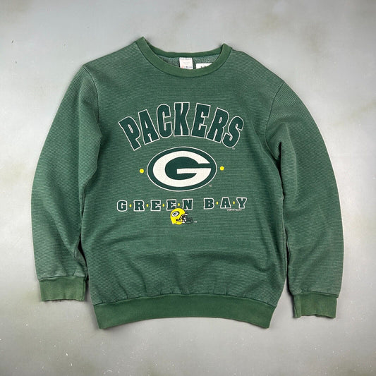 VINTAGE 1992 | NFL Green Bay Packers Striped Football Crewneck Sweater sz XS-S
