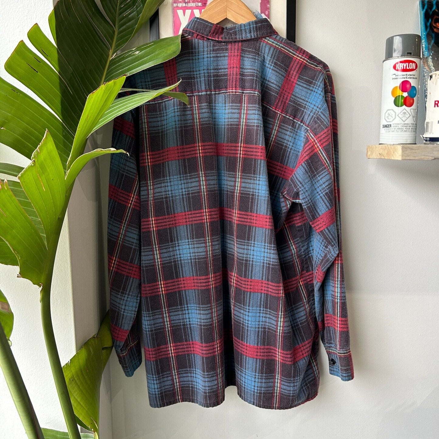 VINTAGE 90s | Faded Flannel Button Down Shirt sz L-XL Adult