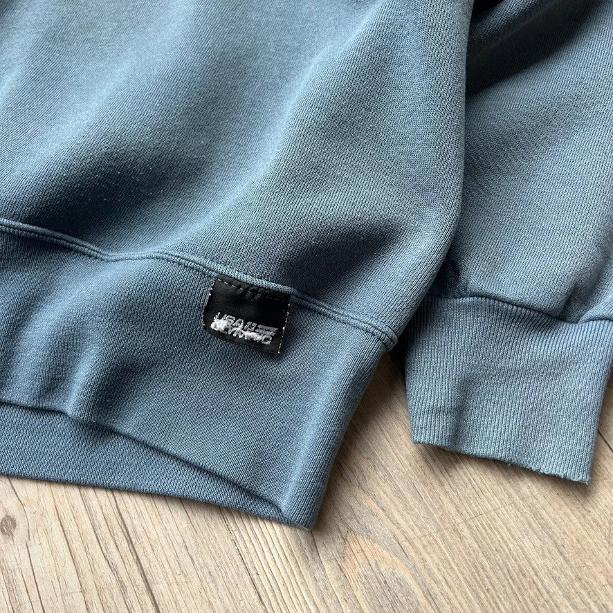 VINTAGE 90s | Faded Clay Blue Blank Crewneck Sweater sz M/L