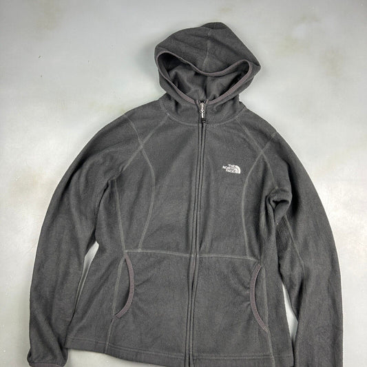 VINTAGE The North Face Grey Hooded Tech Fleece Sweater sz Medium Womens Adult