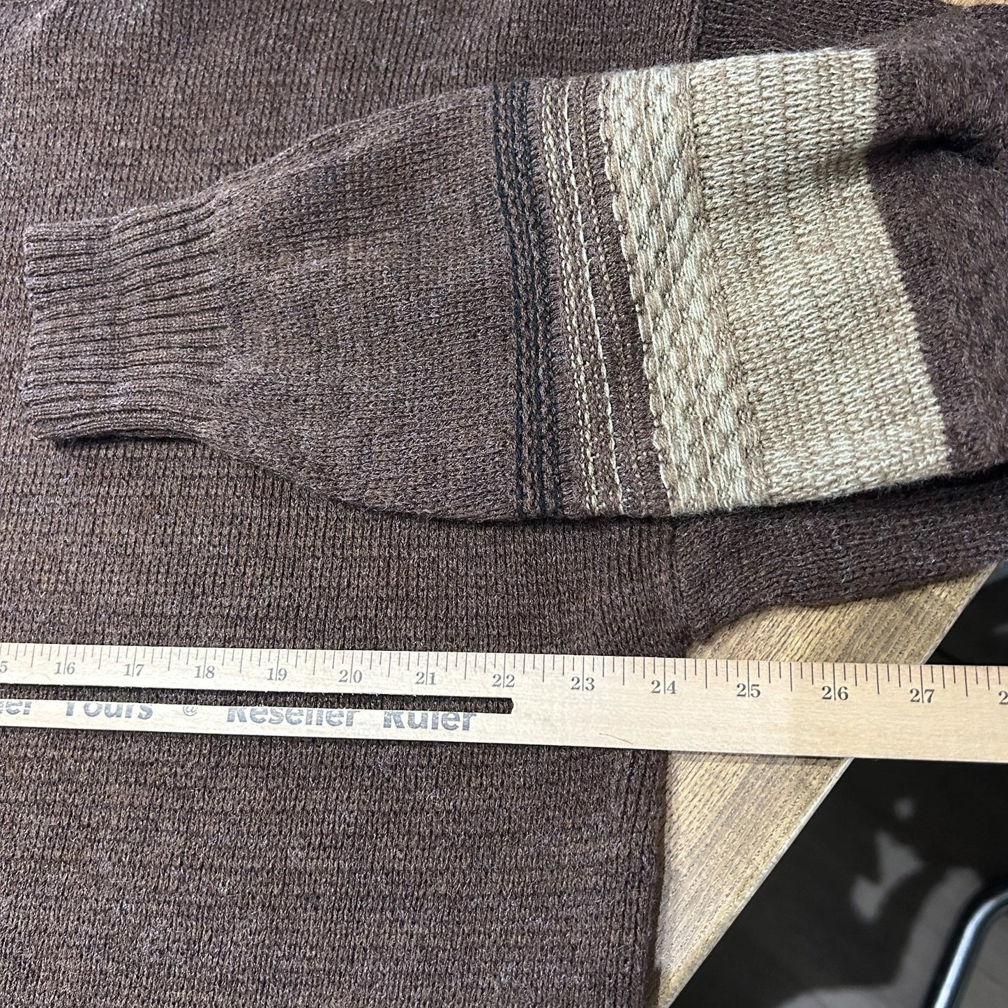 VINTAGE 90s | Marquis Vertical Striped Earthtone Knit Sweater sz L