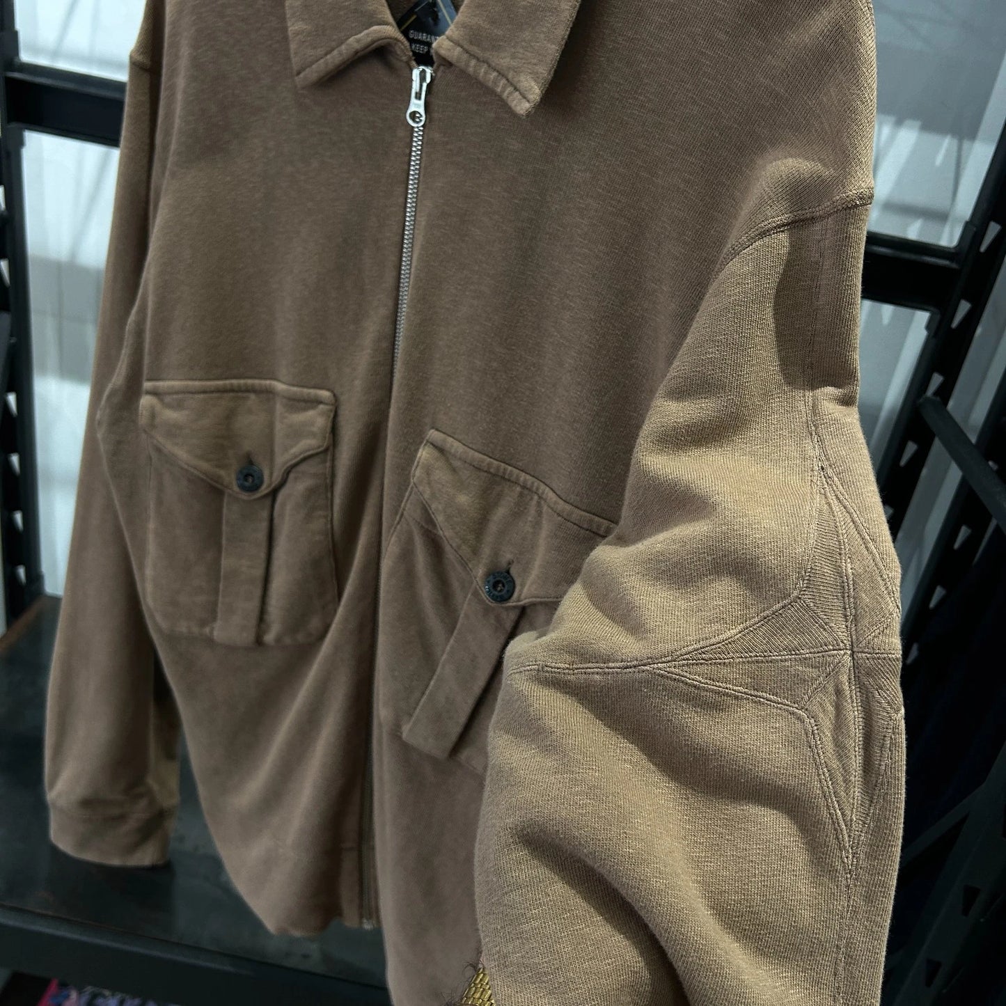 VINTAGE | Stone Island Brown Full Zip Collared Sweater sz L