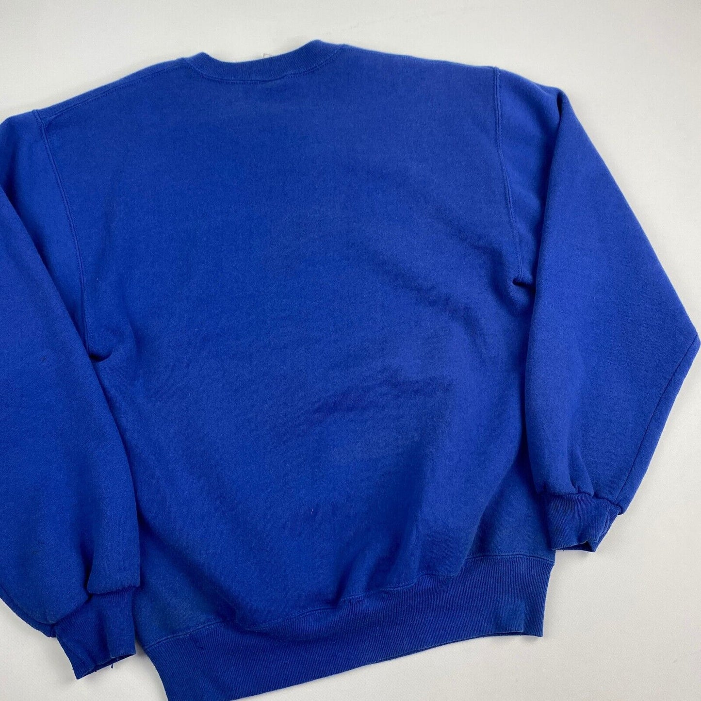 VINTAGE 90s Russell Athletic Blank Blue Crewneck Sweater sz Medium Men MadeinUSA