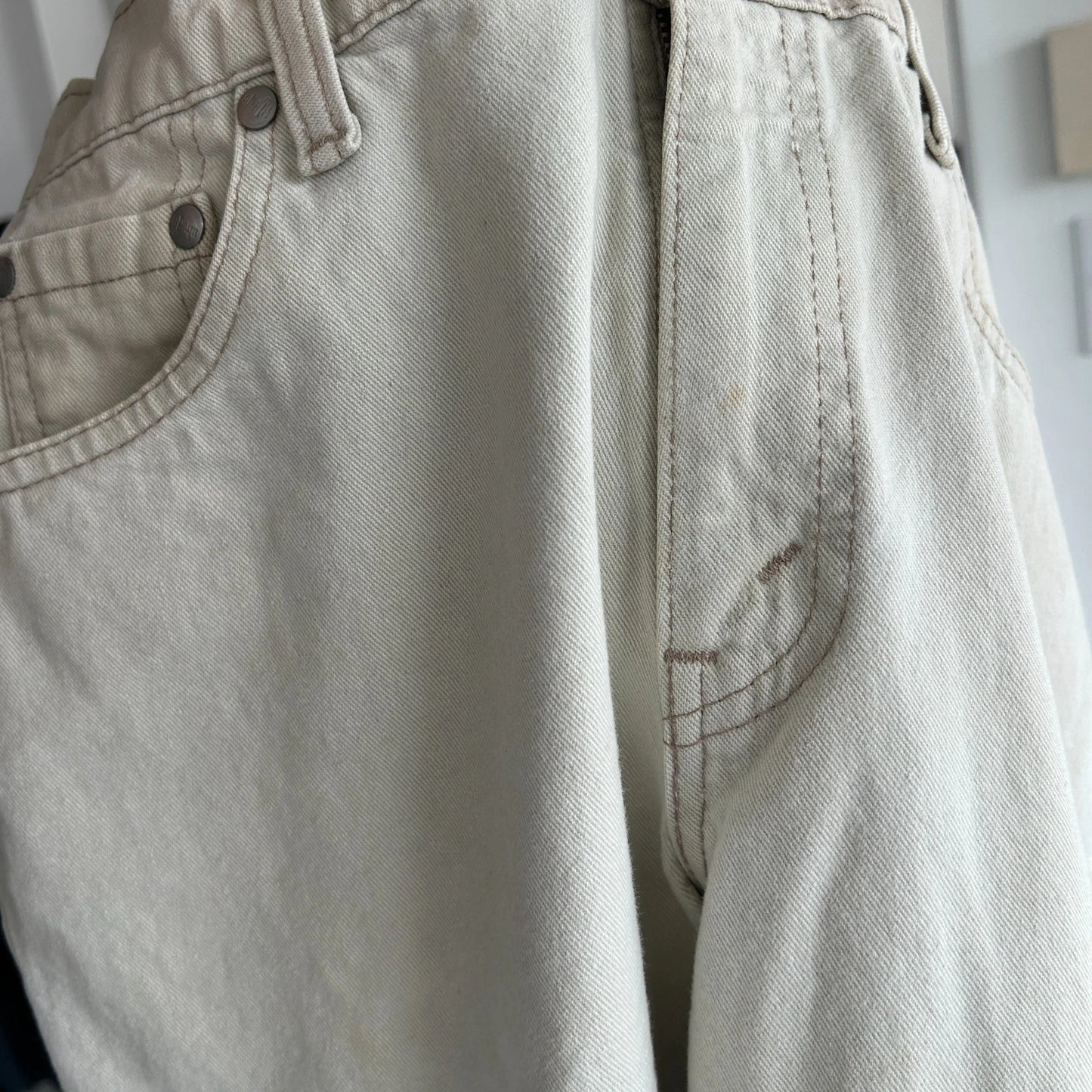 VINTAGE 90s | Levi's SilverTab Wide Leg Cream Baggy Jean Pants W30 L27