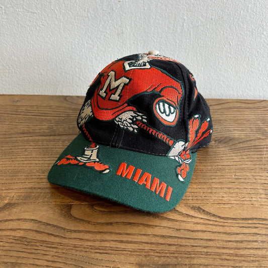 RARE VINTAGE 90s | NCAA Miami HURRICANES The Game Snapback HAT One Size Adult