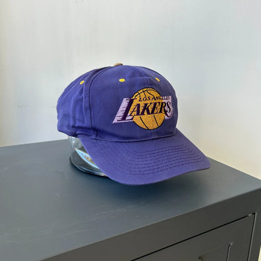 VINTAGE 90s | Los Angeles Lakers Faded Purple NBA Snapback Hat sz OS
