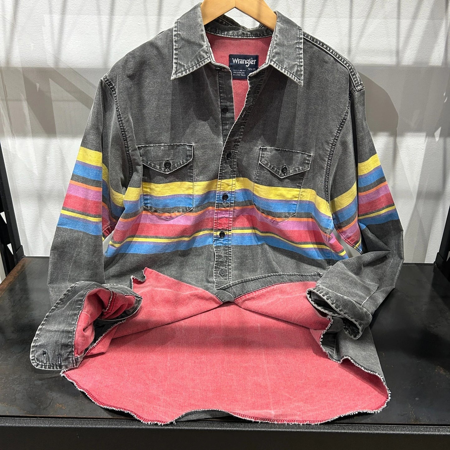 VINTAGE 80s | Wrangler Brushpopper Rodeo Western Button Down Shirt sz 16.5-35