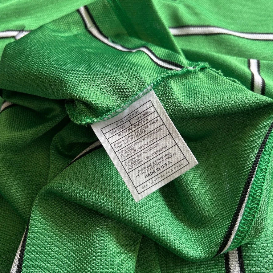 1990s | NIKE Team Sports Striped Green V-Neck Jersey T-Shirt sz L/XL