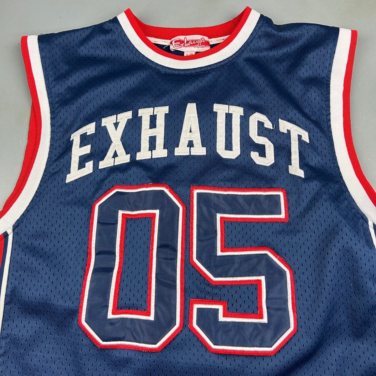 VINTAGE Y2K | EXHAUST #05 Two Tone Basketball Jersey sz L Adult