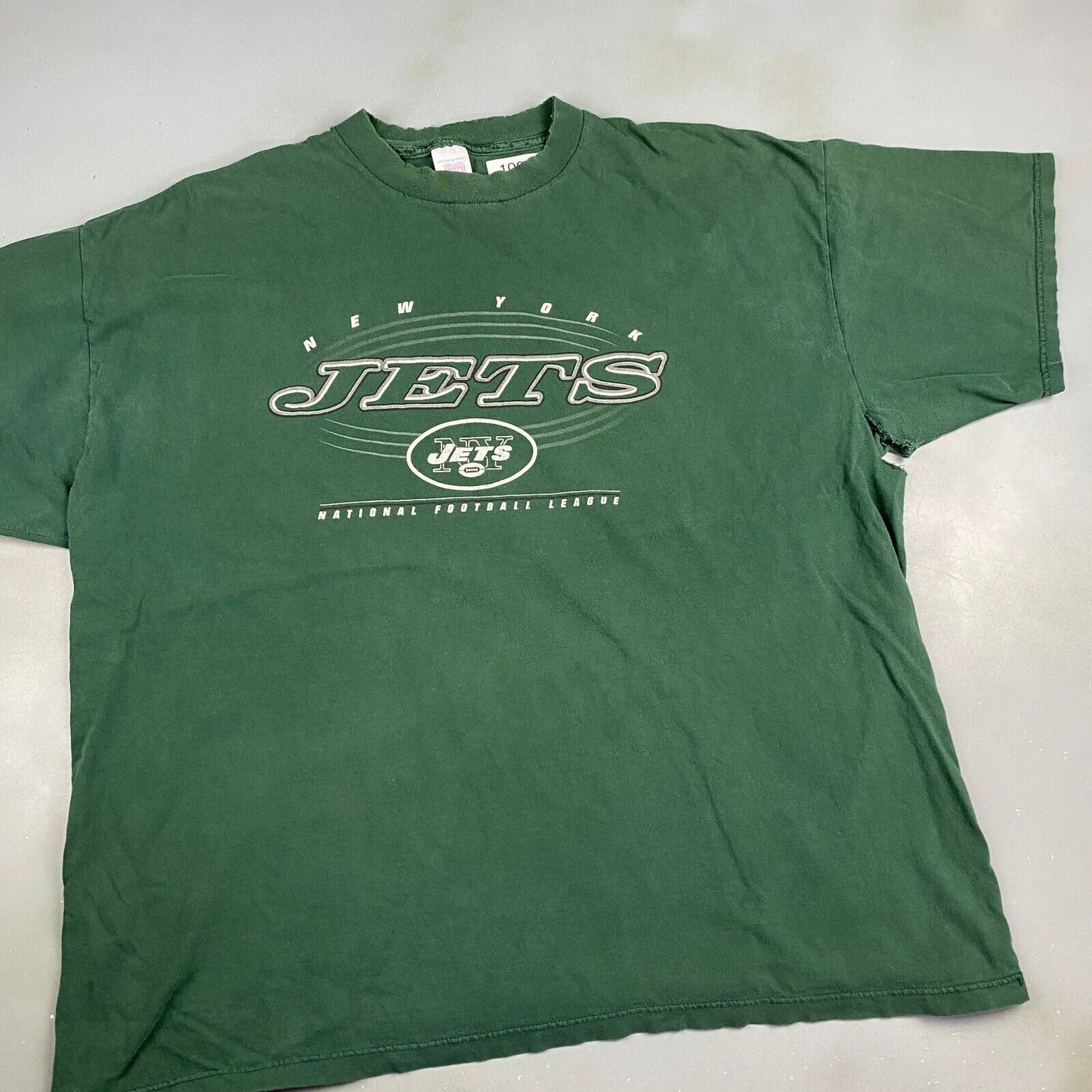 VINTAGE NFL New York Jets Thrashed Green T-Shirt sz 3XL Men Adult