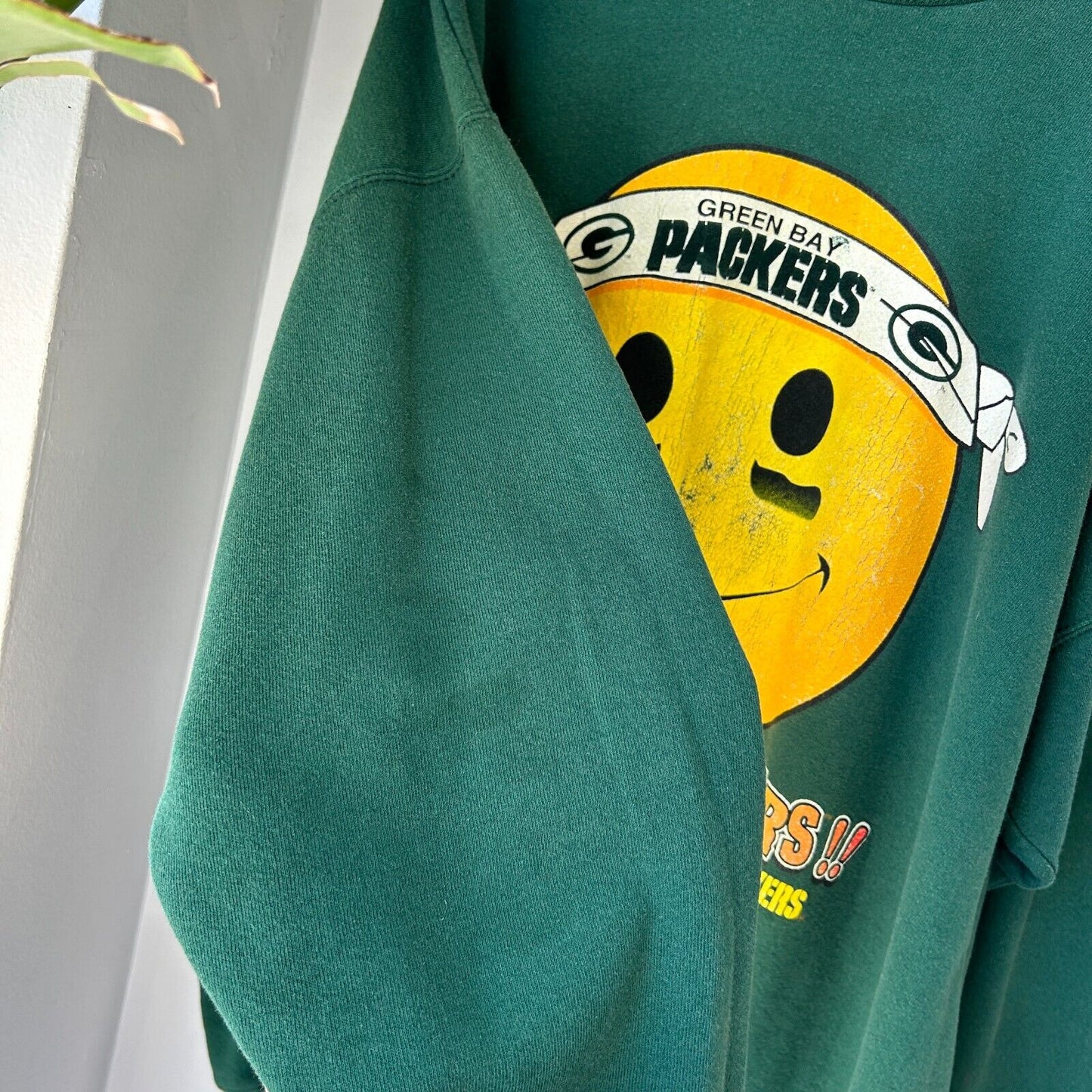 VINTAGE 90s | Green Bay Packers Cliff Engle Football Smiley Sweater sz 3XL Adult