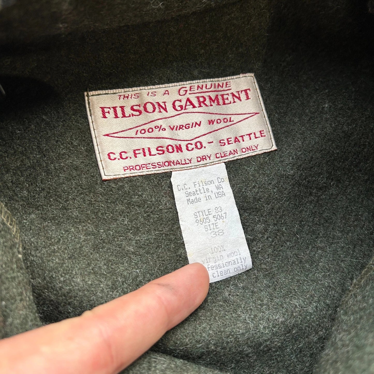 VINTAGE | Filson Mackinaw Wool Cruiser Jacket Style 83 sz 38 USA Made