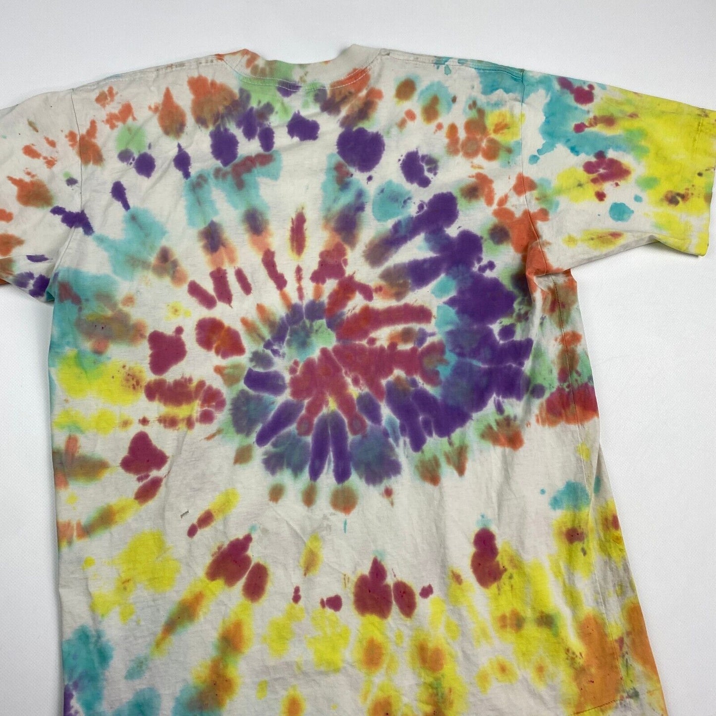 VINTAGE 90s Tye Dye Print Blank Single Stitch T-Shirt sz Medium Men