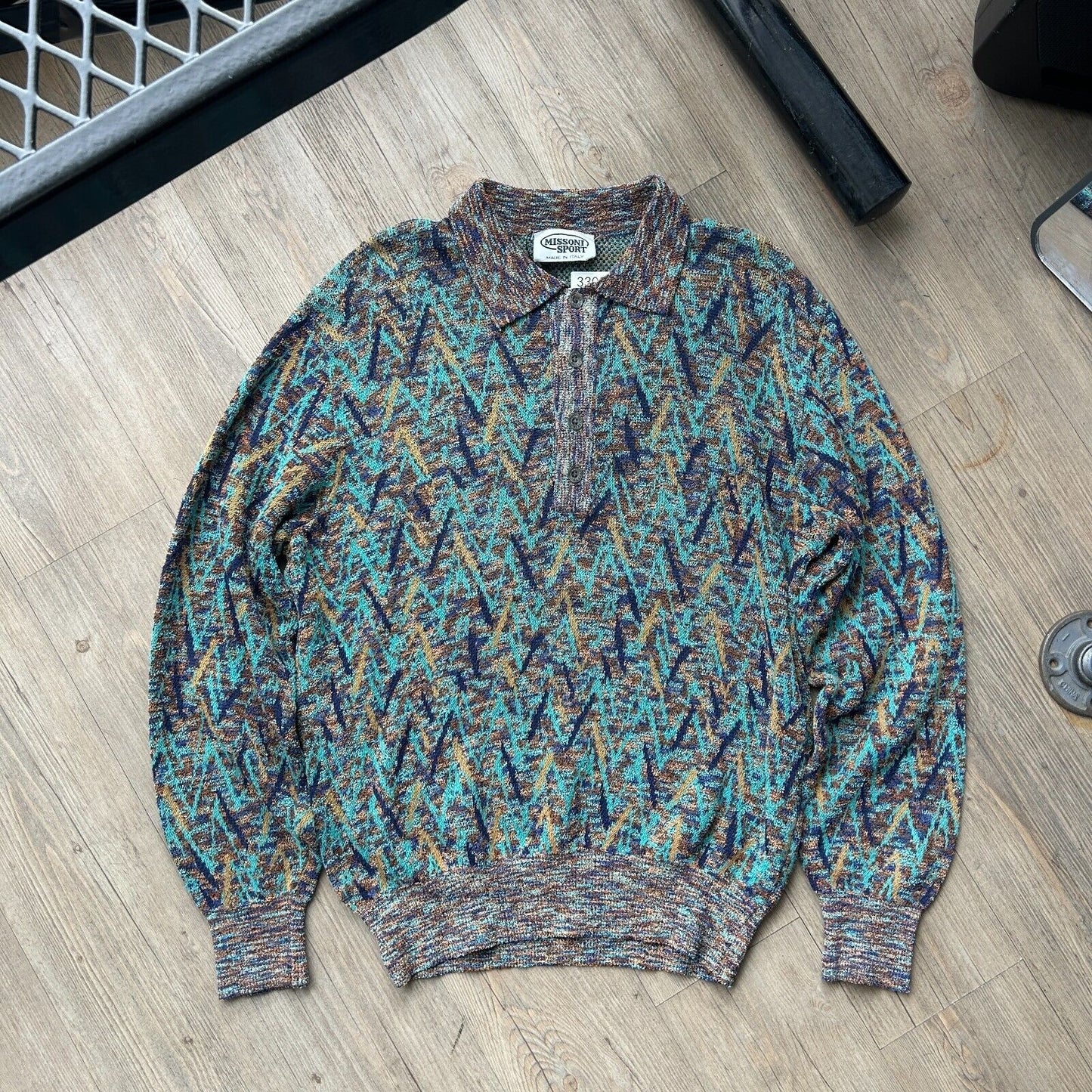 VINTAGE | Missoni Sport Collared Knit Sweater Made in Italy sz M