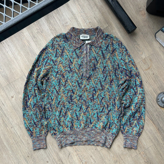 VINTAGE | Missoni Sport Collared Knit Sweater Made in Italy sz M