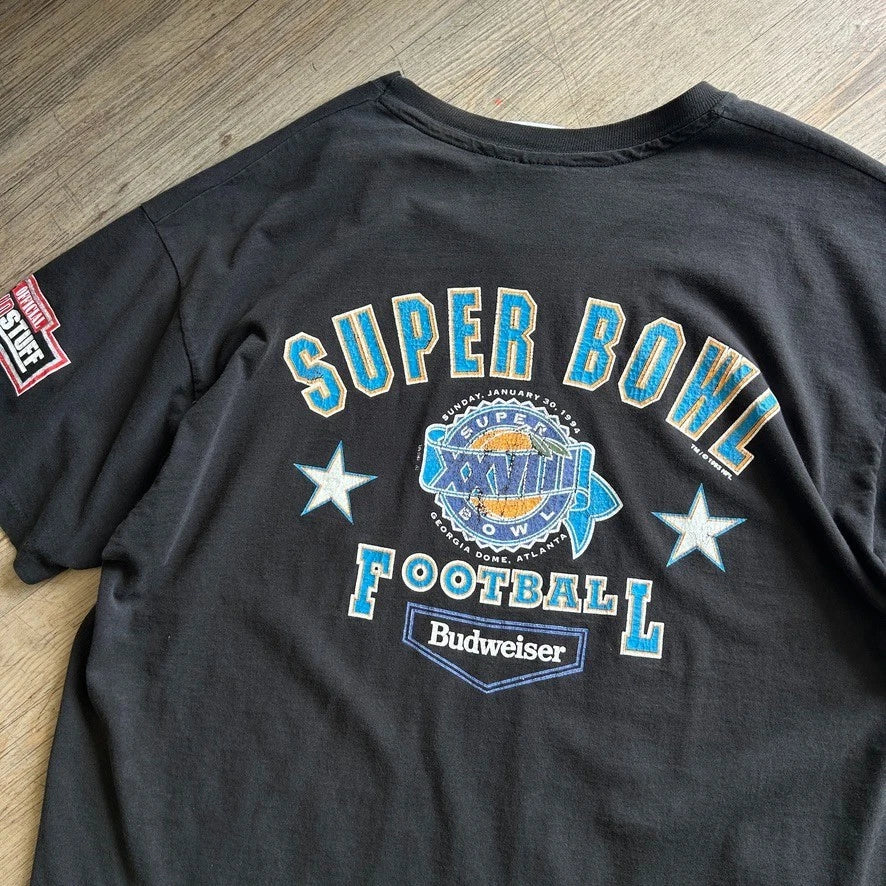 VINTAGE 1994 | NFL Super Bowl Football Budweiser T-Shirt sz L/XL