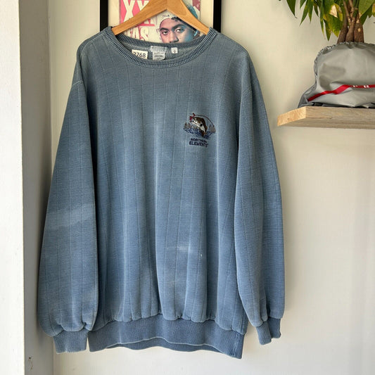 VINTAGE 90s | Northern Elements Faded Clay Blue Crew Sweater sz L