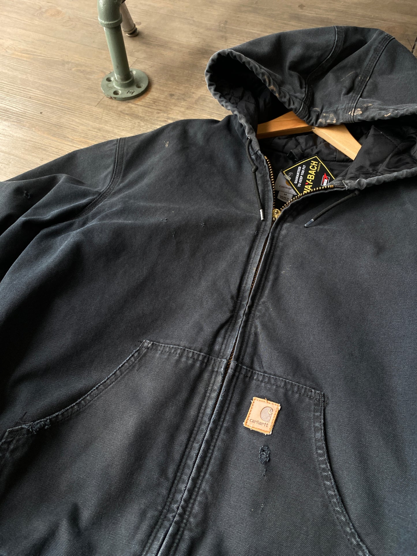 Vintage Carhartt Black Hooded Jacket Sz M